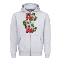 Heather Grey ho ho ho pharmacy Zipper Hoodie - CowhideDigitalArt