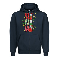 Navy ho ho ho pharmacy Zipper Hoodie - CowhideDigitalArt