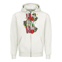 Oatmeal Heather ho ho ho pharmacy Zipper Hoodie - CowhideDigitalArt