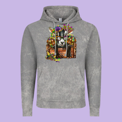 Mardi Gras Goat Vintage Hoodie Designed By Cowgirlartshop