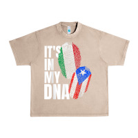 French Oak Italian And Puerto Rican DNA Mix Flag Heritage Gift Urban Heavy Tee - minhPixels