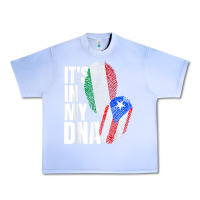 Grape Ice Italian And Puerto Rican DNA Mix Flag Heritage Gift Urban Heavy Tee - minhPixels