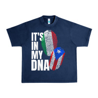 Navy Italian And Puerto Rican DNA Mix Flag Heritage Gift Urban Heavy Tee - minhPixels