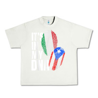 Pistachio Italian And Puerto Rican DNA Mix Flag Heritage Gift Urban Heavy Tee - minhPixels