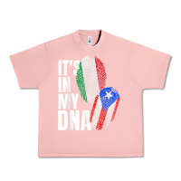 Salmon Italian And Puerto Rican DNA Mix Flag Heritage Gift Urban Heavy Tee - minhPixels