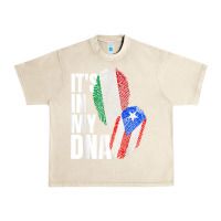 Sandshell Italian And Puerto Rican DNA Mix Flag Heritage Gift Urban Heavy Tee - minhPixels