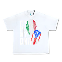 White Italian And Puerto Rican DNA Mix Flag Heritage Gift Urban Heavy Tee - minhPixels
