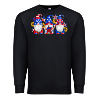Black american flag gnomes sunflowers star Premium Sweatshirt - Artiststas