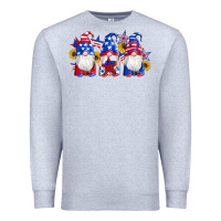 Heather Grey american flag gnomes sunflowers star Premium Sweatshirt - Artiststas