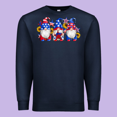 American Flag Gnomes Sunflowers Star Premium Sweatshirt Designed By Artiststas
