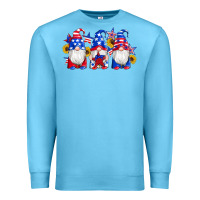 Ocean Blue american flag gnomes sunflowers star Premium Sweatshirt - Artiststas