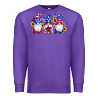 Purple american flag gnomes sunflowers star Premium Sweatshirt - Artiststas