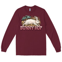 Burgundy Do the Bunny hop Easter Day Long Sleeve Tee - HowdyJamesFarm