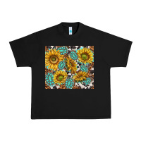 Black turquoise sunflowers with gemstones Urban Heavy Tee - TumblerDesignByShophia