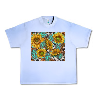 Grape Ice turquoise sunflowers with gemstones Urban Heavy Tee - TumblerDesignByShophia