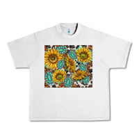 Lunar Rock turquoise sunflowers with gemstones Urban Heavy Tee - TumblerDesignByShophia