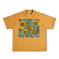 Peanut Butter turquoise sunflowers with gemstones Urban Heavy Tee - TumblerDesignByShophia
