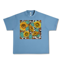 Pebble Blue turquoise sunflowers with gemstones Urban Heavy Tee - TumblerDesignByShophia