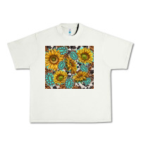 Pistachio turquoise sunflowers with gemstones Urban Heavy Tee - TumblerDesignByShophia