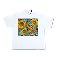 White turquoise sunflowers with gemstones Urban Heavy Tee - TumblerDesignByShophia