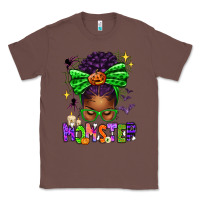 Chestnut Halloween Afro Messy Bun Momster Classic Tee - texasbilliewilder