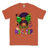 Copper Halloween Afro Messy Bun Momster Classic Tee - texasbilliewilder