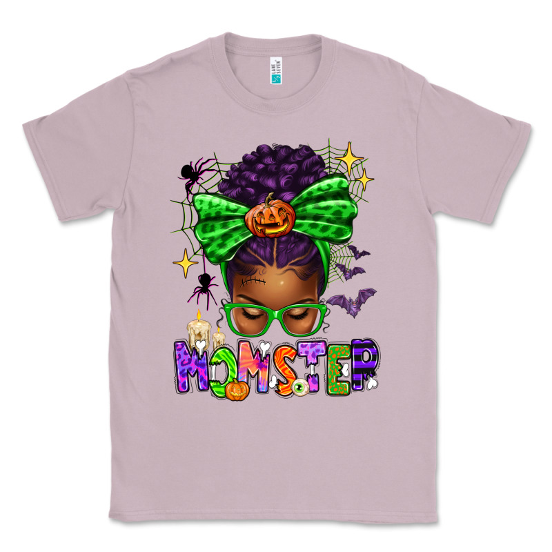 Halloween Afro Messy Bun Momster Classic Tee by texasbilliewilder | Teevron
