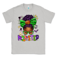 Moon Dust Halloween Afro Messy Bun Momster Classic Tee - texasbilliewilder