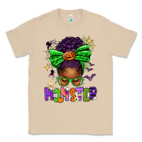 Mushroom Halloween Afro Messy Bun Momster Classic Tee - texasbilliewilder