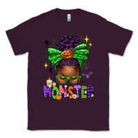 Plum Halloween Afro Messy Bun Momster Classic Tee - texasbilliewilder
