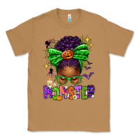 Toasted Coconut Halloween Afro Messy Bun Momster Classic Tee - texasbilliewilder