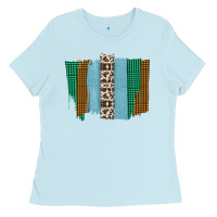 Baby Blue Western Farm Life Cowhide Brush Strokes Ladies Tee - Bettercallsaul