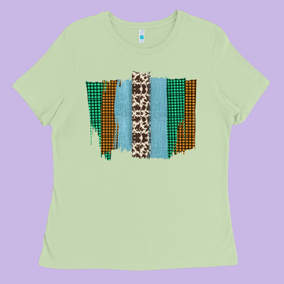 Western Farm Life Cowhide Brush Strokes Ladies Tee Designed By Bettercallsaul