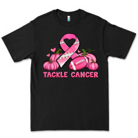Black tackle cancer pumpkins football and ribbon breast cancer awareness Premium Tee - Jasminsmagicworld