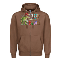 Chestnut 3 up 3 down rex Zipper Hoodie - CowhideDigitalArt