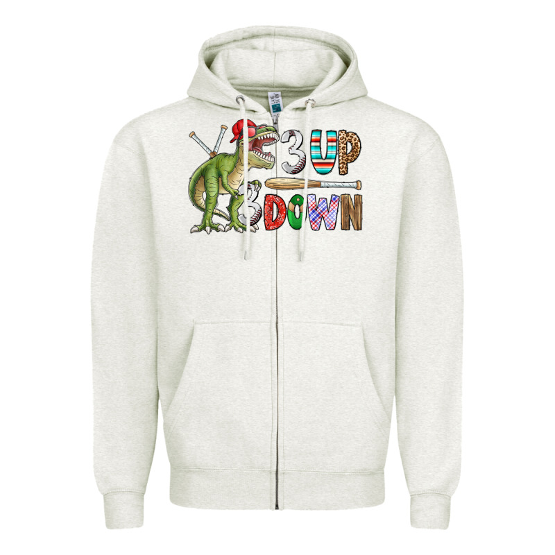 3 Up 3 Down Rex Zipper Hoodie by CowhideDigitalArt | Teevron
