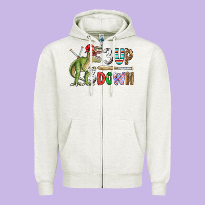 3 Up 3 Down Rex Zipper Hoodie Designed By Cowhidedigitalart