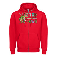 Red 3 up 3 down rex Zipper Hoodie - CowhideDigitalArt