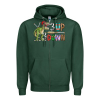 Sports Green 3 up 3 down rex Zipper Hoodie - CowhideDigitalArt
