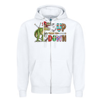 White 3 up 3 down rex Zipper Hoodie - CowhideDigitalArt