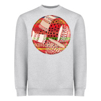 Heather Grey african fabric pattern round earrings 2 Heavyweight Sweatshirt - BundleAndBundleShop