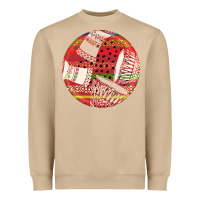 Mushroom african fabric pattern round earrings 2 Heavyweight Sweatshirt - BundleAndBundleShop