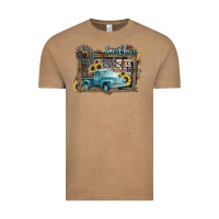 Vintage Coffee Small town USA truck 4th of july Vintage Tee - HowdyJamesFarm