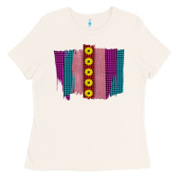 Bone Western Farm Life Sunflower Brush Strokes Ladies Tee - Bettercallsaul