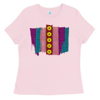 Bubblegum Pink Western Farm Life Sunflower Brush Strokes Ladies Tee - Bettercallsaul