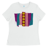 White Western Farm Life Sunflower Brush Strokes Ladies Tee - Bettercallsaul