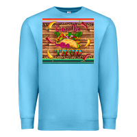 Ocean Blue cinco de taco paper serape leopard wooden Premium Sweatshirt - Artiststas