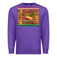 Purple cinco de taco paper serape leopard wooden Premium Sweatshirt - Artiststas