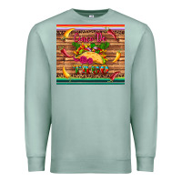 Seafoam cinco de taco paper serape leopard wooden Premium Sweatshirt - Artiststas