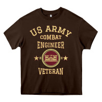 Chocolate Brown US Army Combat Engineer Combat Engineer Veteran Gift Heavy Core Tee - minhPixels